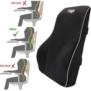 Feagar Rückenkissen, Orthopädisch Lendenkissen, Ergonomische lendenwirbelstütze, Lordosenstütze Memory Foam, Rückenstütze-kissen Für Bürostuhl Auto, Linderung Rückenschmerzen, Schwarz