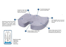 Feagar Coccyx Orthopedic Memory Foam Seat Cushion Standard size 18''*13.5''*3'' (Blue)