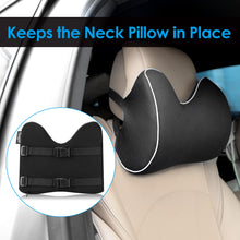 Feagar Car Seat Neck Pillow, Headrest Cushion for Neck Pain Relief&Cervical Support with 2 Adjustable Straps and Washable Cover,100% Pure Memory Foam and Ergonomic Design